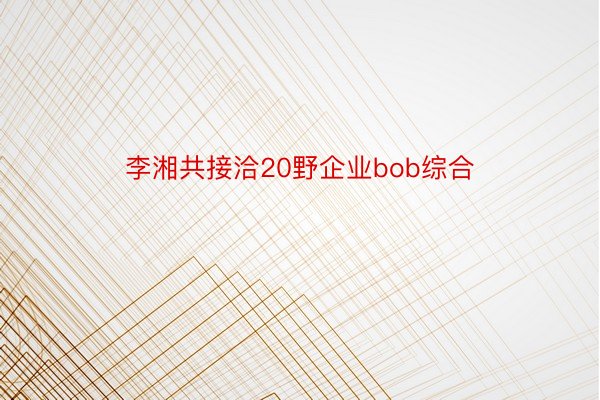 李湘共接洽20野企业bob综合