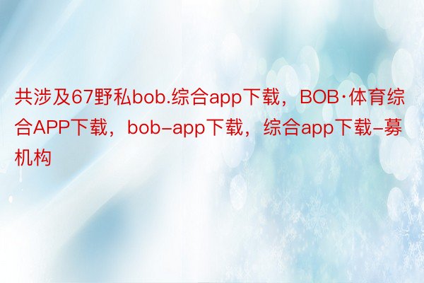 共涉及67野私bob.综合app下载，BOB·体育综合APP下载，bob-app下载，综合app下载-募机构
