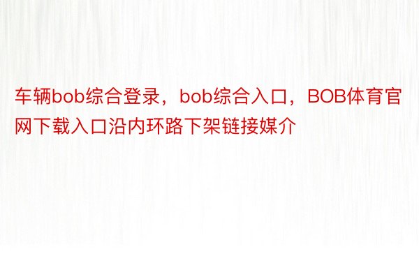 车辆bob综合登录，bob综合入口，BOB体育官网下载入口沿内环路下架链接媒介