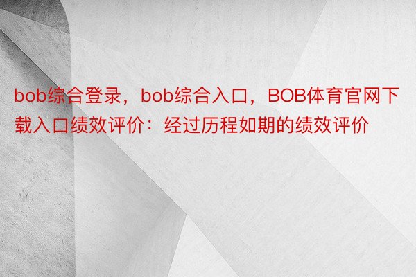 bob综合登录，bob综合入口，BOB体育官网下载入口绩效评价：经过历程如期的绩效评价