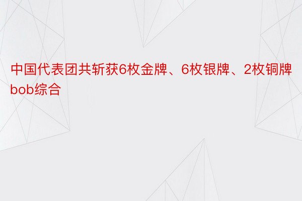 中国代表团共斩获6枚金牌、6枚银牌、2枚铜牌bob综合